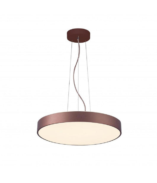 Lampadario Pendente Cerchio 60cm Led 65w Lampada Up Down Moderna 2 Temperature Luce  Marrone       