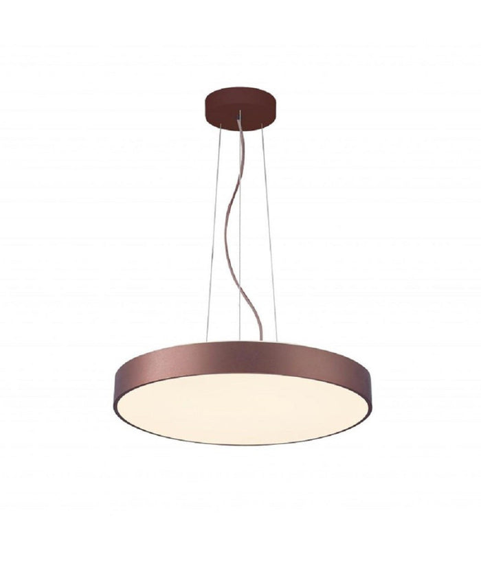 Lampadario Pendente Cerchio 60cm Led 65w Lampada Up Down Moderna 2 Temperature Luce  Marrone       