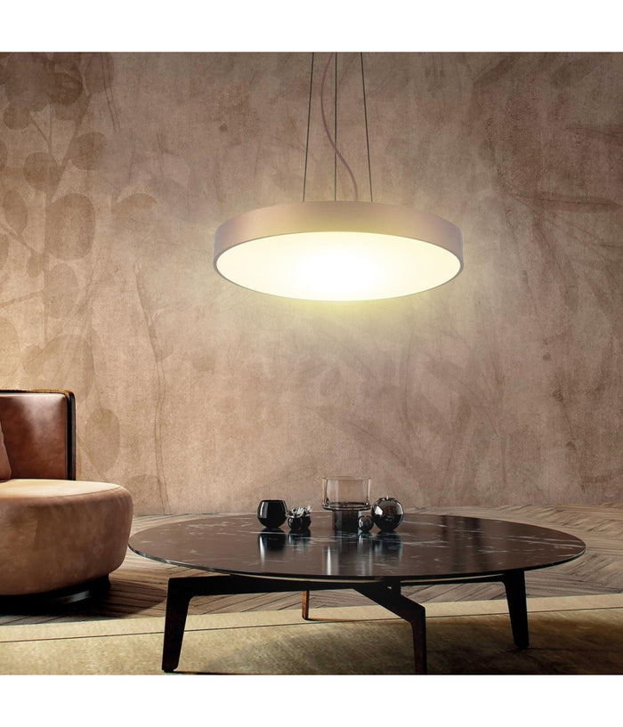 Lampadario Pendente Cerchio 60cm Led 65w Lampada Up Down Moderna 2 Temperature Luce         