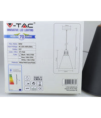 Lampadario Pendente Lampada A Sospensione Colore Nero Sabbia Alluminio Vt-7520         