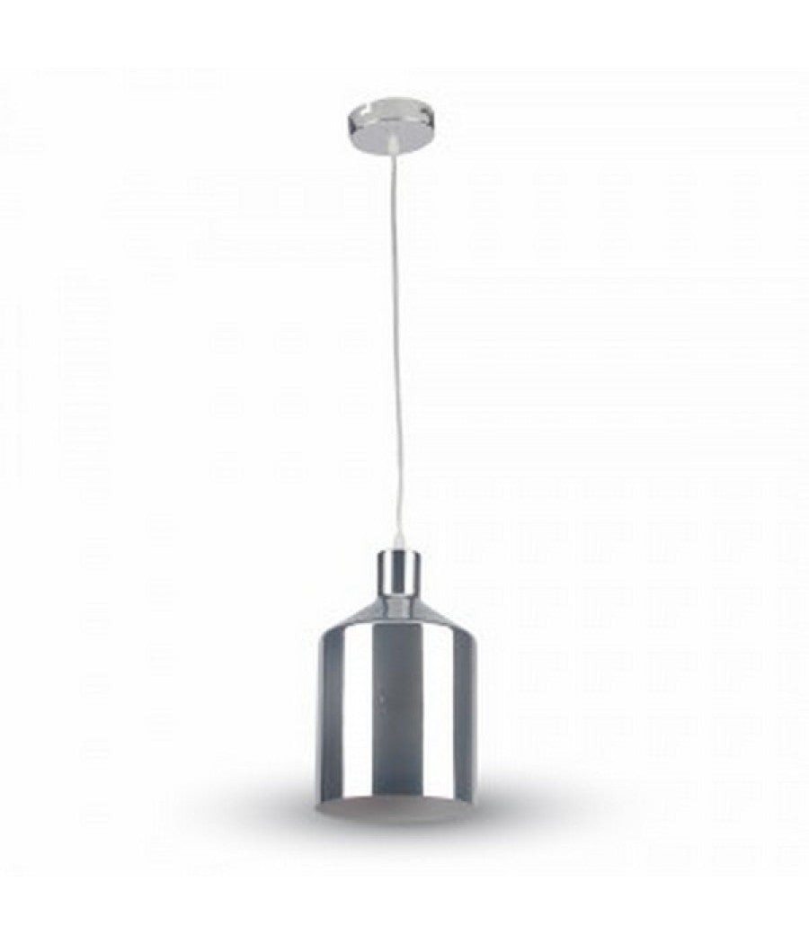 Lampadario Pendente Lampada A Sospensione Cromato A Forma Di Cilindro Vt-8175         