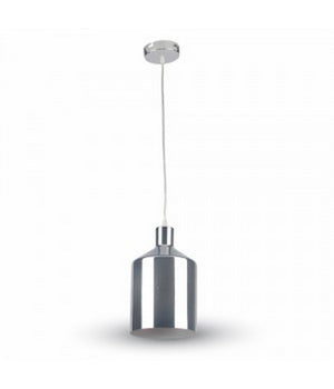 Lampadario Pendente Lampada A Sospensione Cromato A Forma Di Cilindro Vt-8175         