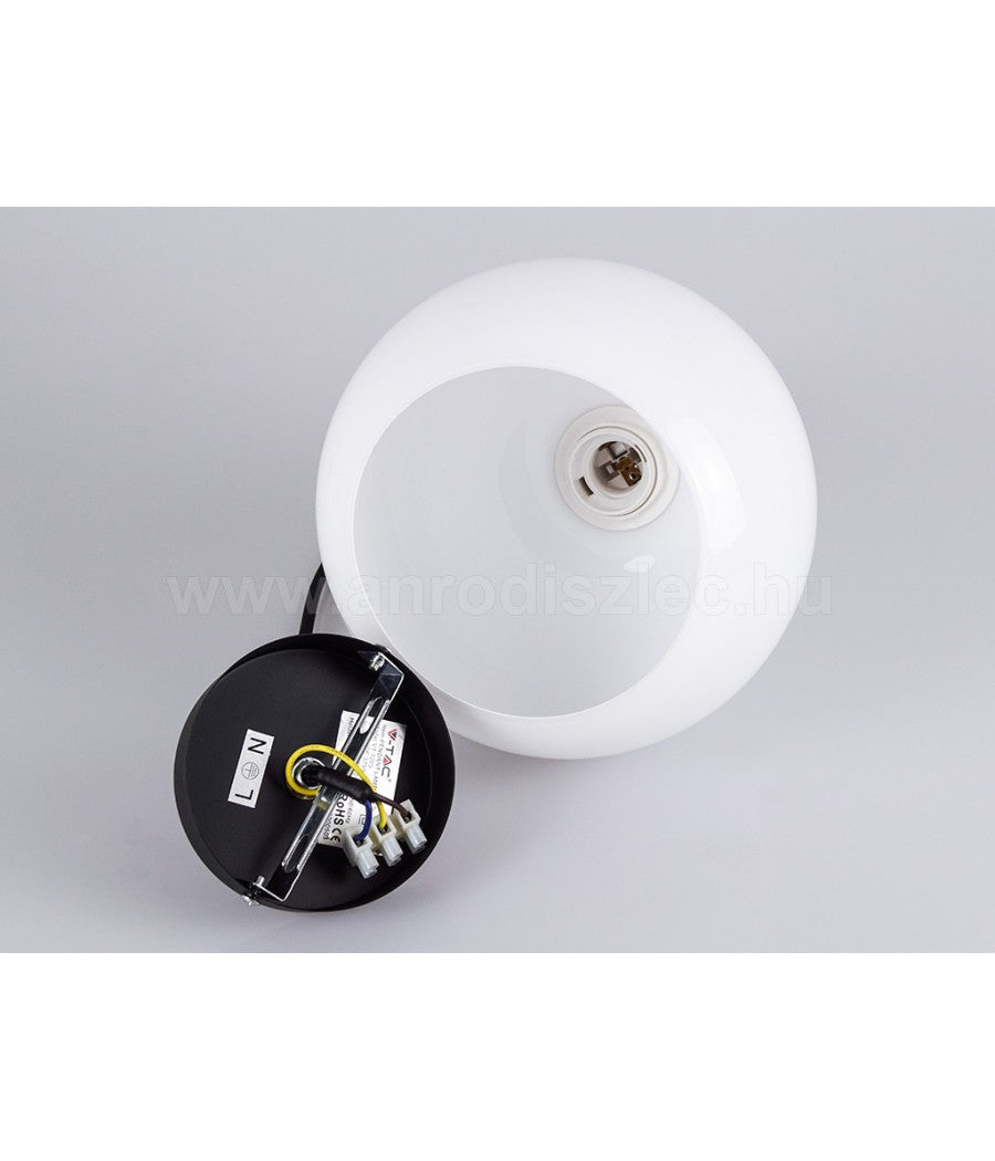 Lampadario Pendente Lampada A Sospensione In Legno E Vetro Bianco Chiaro Rotondo         