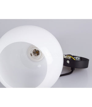 Lampadario Pendente Lampada A Sospensione In Legno E Vetro Bianco Chiaro Rotondo         