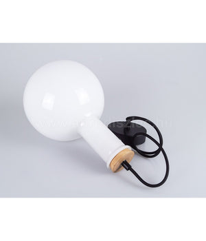 Lampadario Pendente Lampada A Sospensione In Legno E Vetro Bianco Chiaro Rotondo         