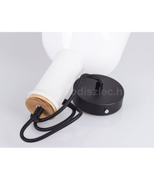 Lampadario Pendente Lampada A Sospensione In Legno E Vetro Chiaro Moderno 7177         