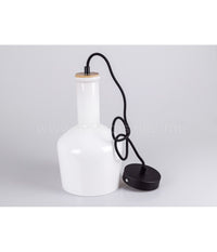 Lampadario Pendente Lampada A Sospensione In Legno E Vetro Chiaro Moderno 7177         