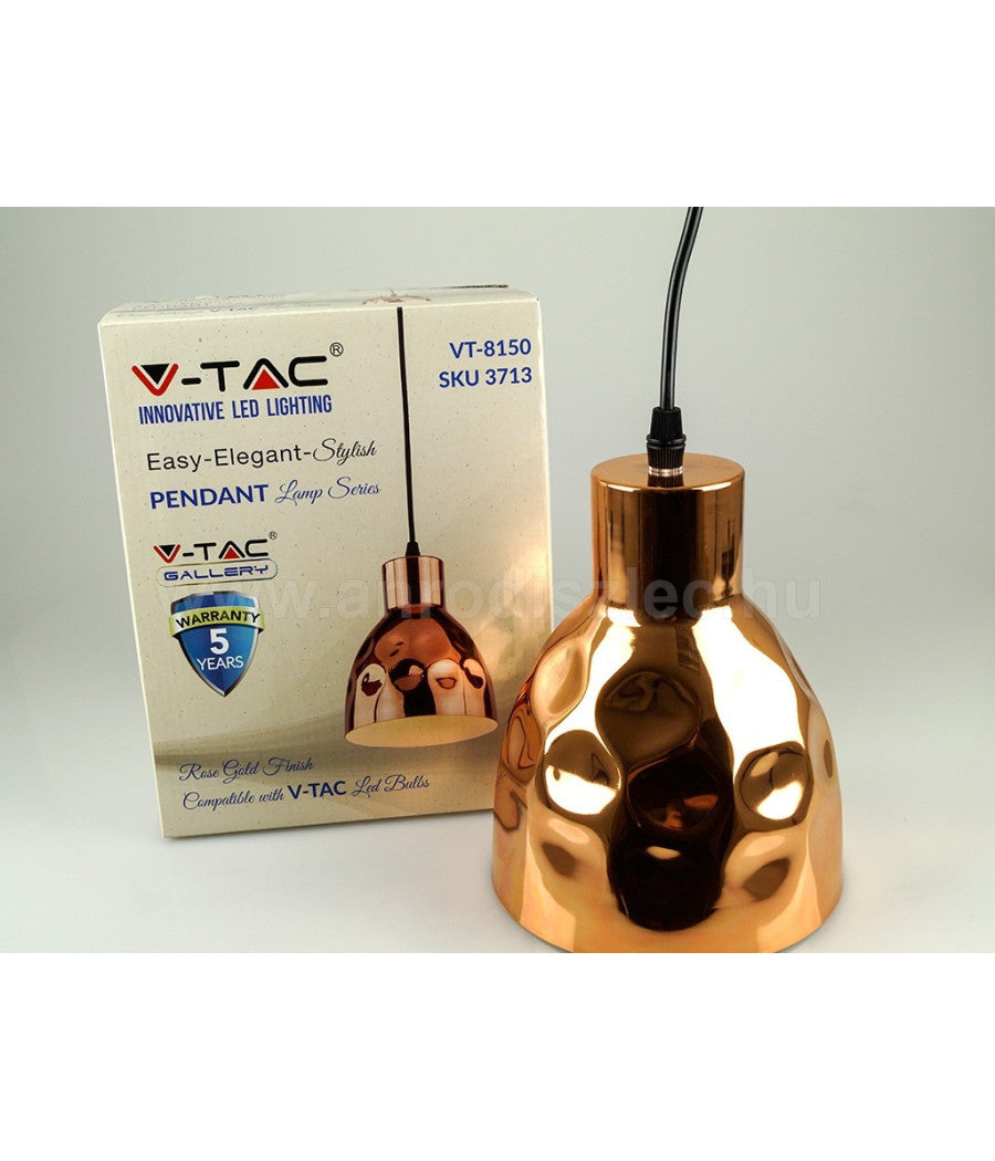 Lampadario Pendente Lampada A Sospensione In Metallo Cono Oro Rosa Rame Vt-8150         