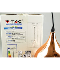 Lampadario Pendente Lampada A Sospensione In Metallo Cono Oro Rosa Rame Vt-8170         