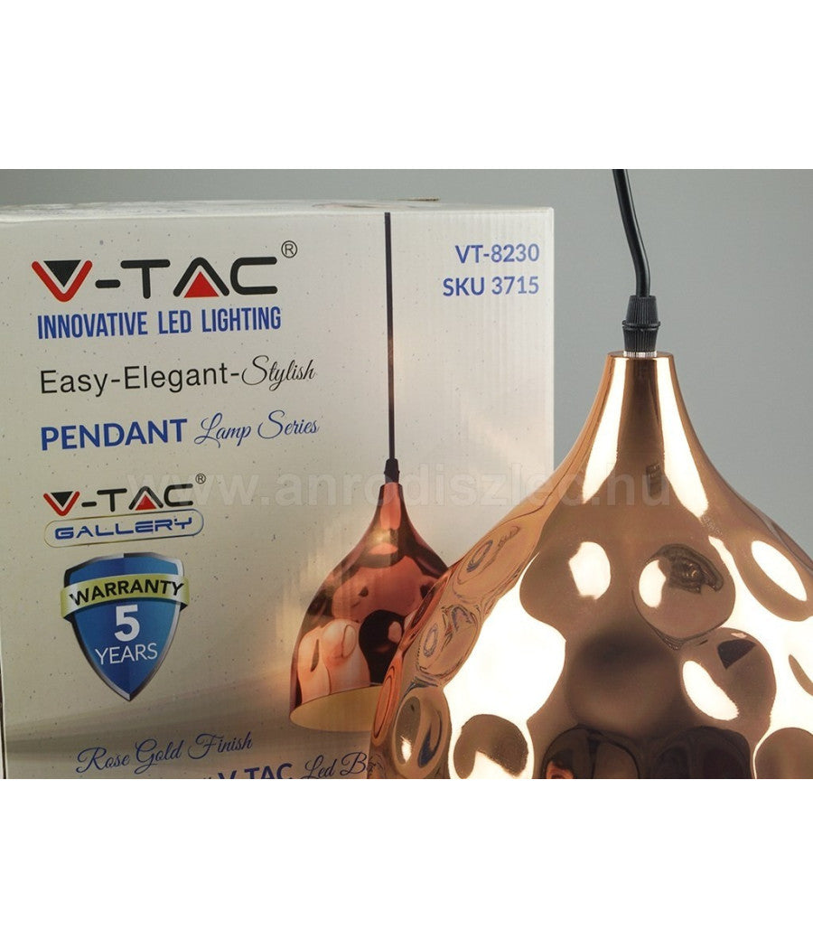 Lampadario Pendente Lampada A Sospensione In Metallo Cono Oro Rosa Rame Vt-8230         