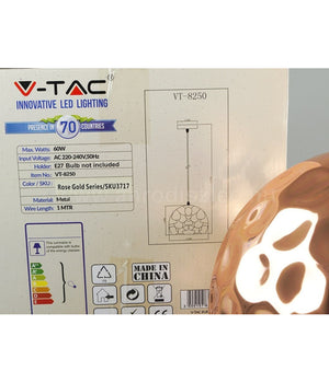 Lampadario Pendente Lampada A Sospensione In Metallo Cono Oro Rosa Rame Vt-8250         