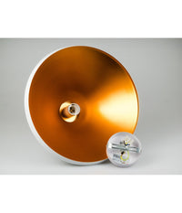 Lampadario Pendente Lampada A Sospensione Parabola Bianca Base In Legno Vt-7535         