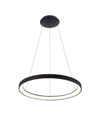 Lampadario Pendente Led 30w Cct Lampada Sospensione Circolare 38m Luce Cucina Bar  Nero       