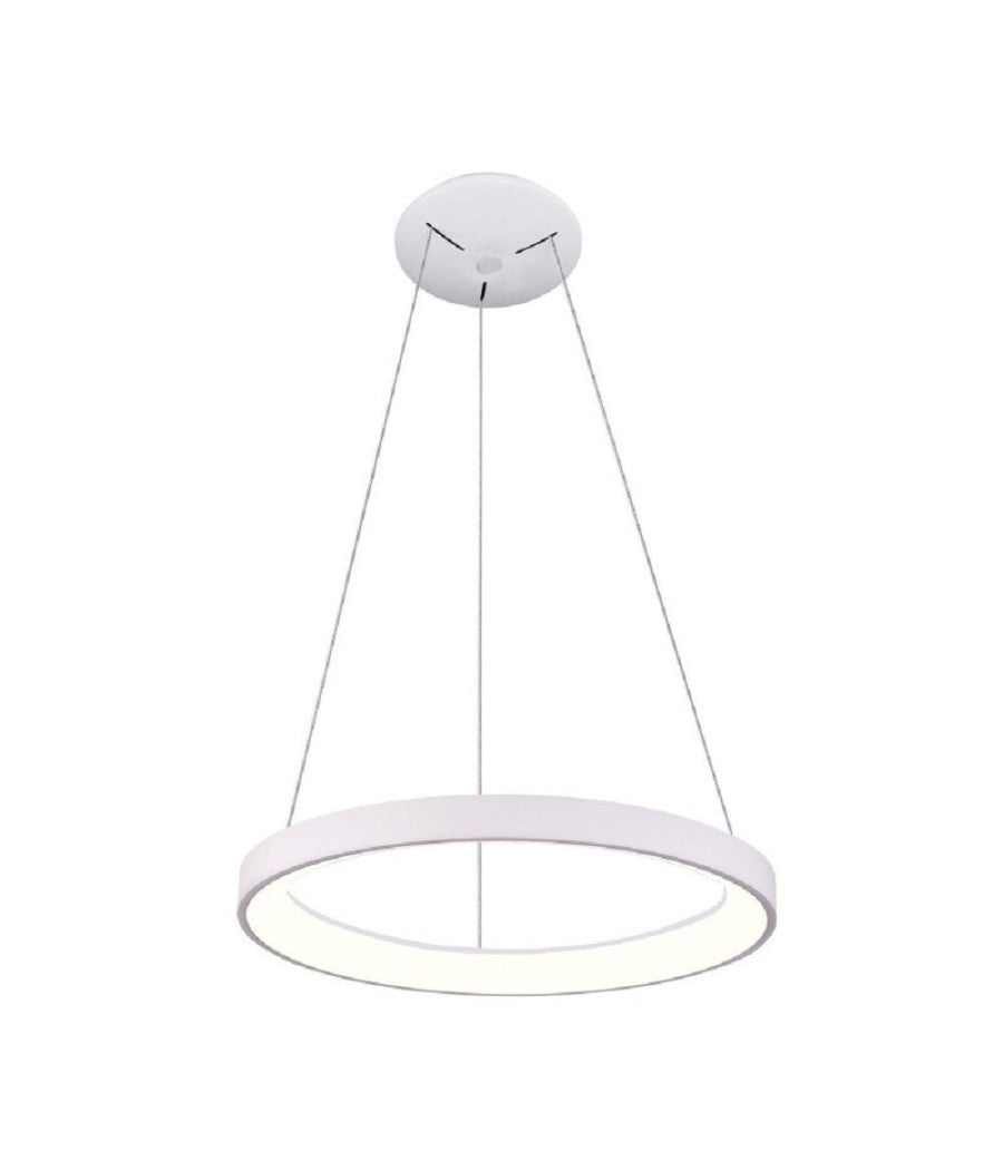 Lampadario Pendente Led 30w Cct Lampada Sospensione Circolare 38m Luce Cucina Bar  Bianco       