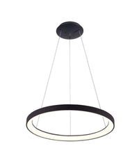 Lampadario Pendente Led 42 W Cct Lampada Sospensione Circolare 58cm Luci Ufficio  Nero       