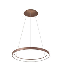 Lampadario Pendente Led 42 W Cct Lampada Sospensione Circolare 58cm Luci Ufficio  Marrone       