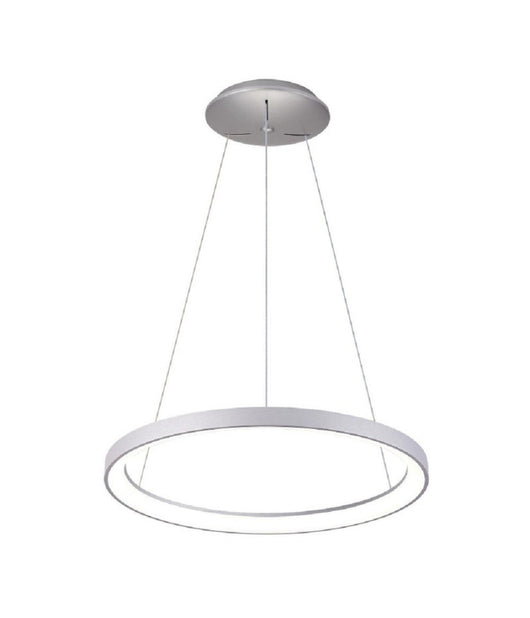 Lampadario Pendente Led 60 Watt Cct Lampada Sospensione Circolare 78cm Luci 230v  Argento       