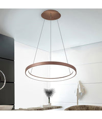 Lampadario Pendente Led 60 Watt Cct Lampada Sospensione Circolare 78cm Luci 230v         