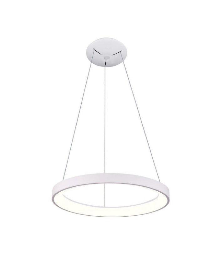 Lampadario Pendente Led 60 Watt Cct Lampada Sospensione Circolare 78cm Luci 230v  Bianco       