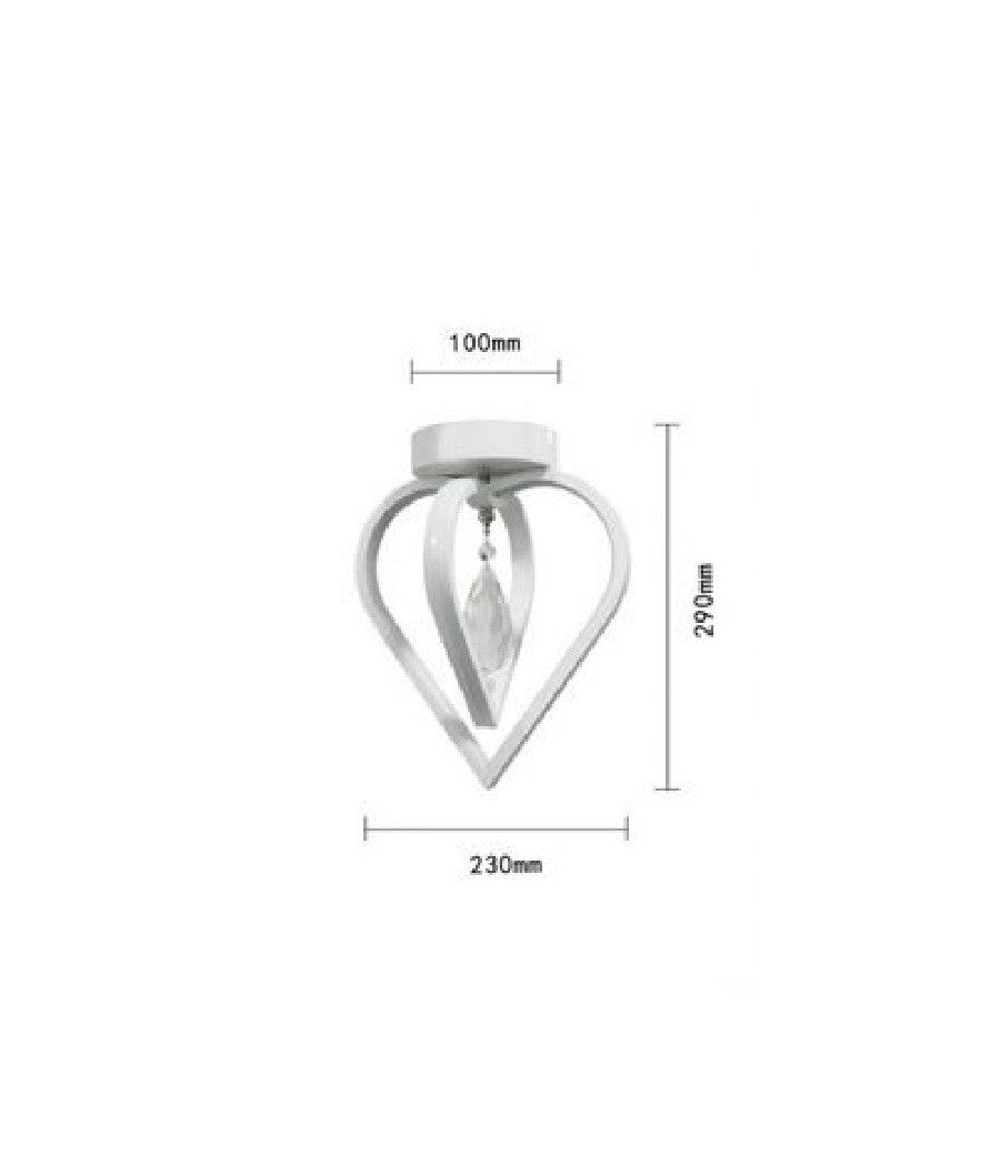 Lampadario Plafoniera A Soffitto 2 Cuori Pendente Luce 6500k 4000k 3000k Pn-01b         