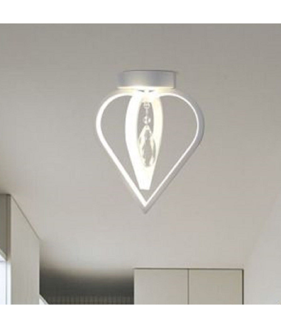 Lampadario Plafoniera A Soffitto 2 Cuori Pendente Luce 6500k 4000k 3000k Pn-01b         