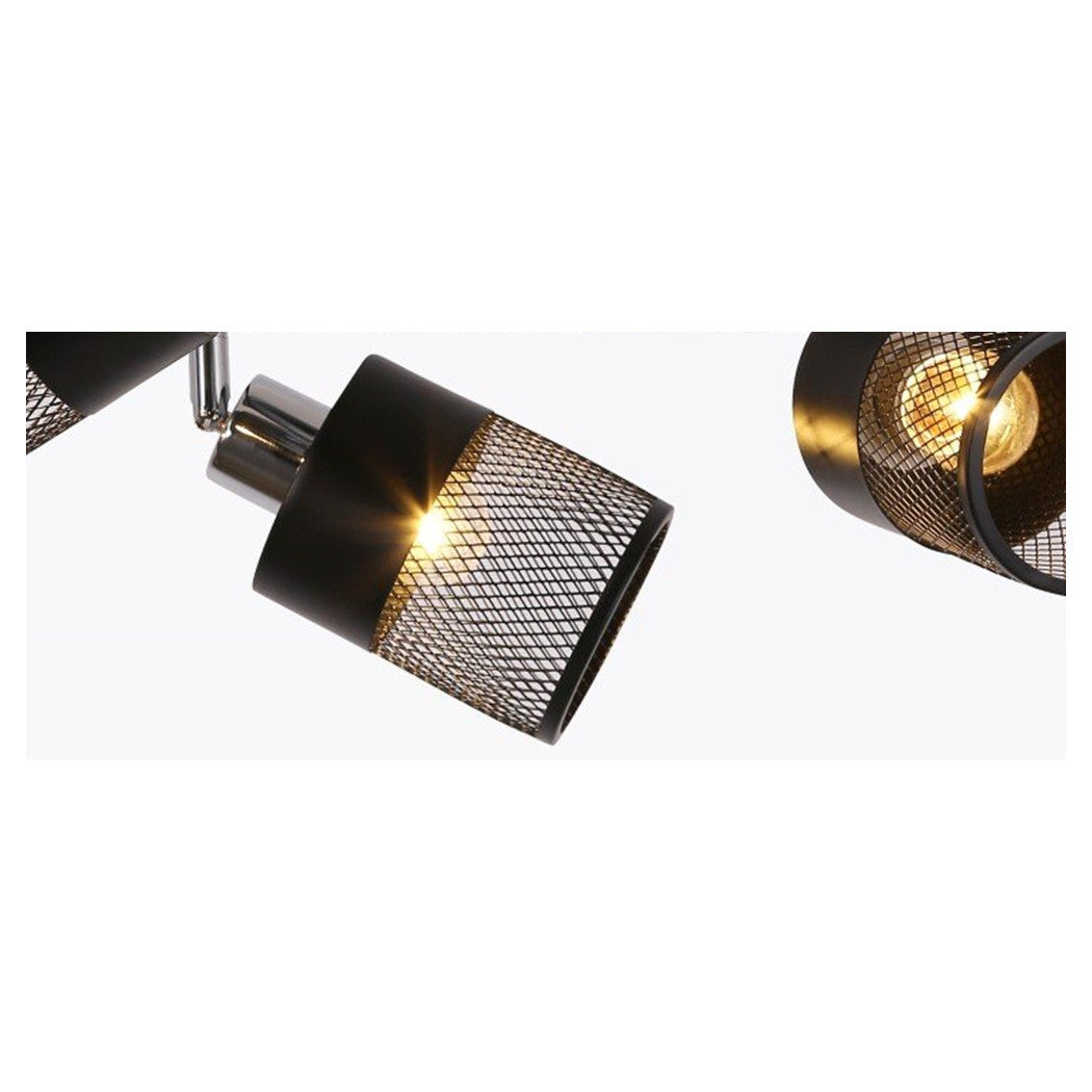 Trade Shop - Lampadario Plafoniera A Soffitto Con 5 Paralumi Lampade Attacco E27 In Metallo 00280         