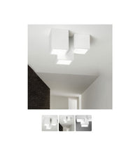 Lampadario Plafoniera Lampada A Soffitto 3 Cubi Gesso Portalampada Gu10 Gs-c06-3         
