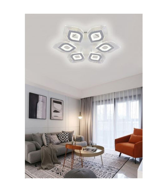 Lampadario Plafoniera Moderna Soffitto Luce Fredda 6500k Naturale 4000k 55w C27b  -bianco Naturale      -