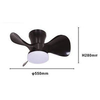 Trade Shop - Lampadario Plafoniera Ventilatore Da Soffitto Led Ip20 Luce 3000-6500k Nero 42293         