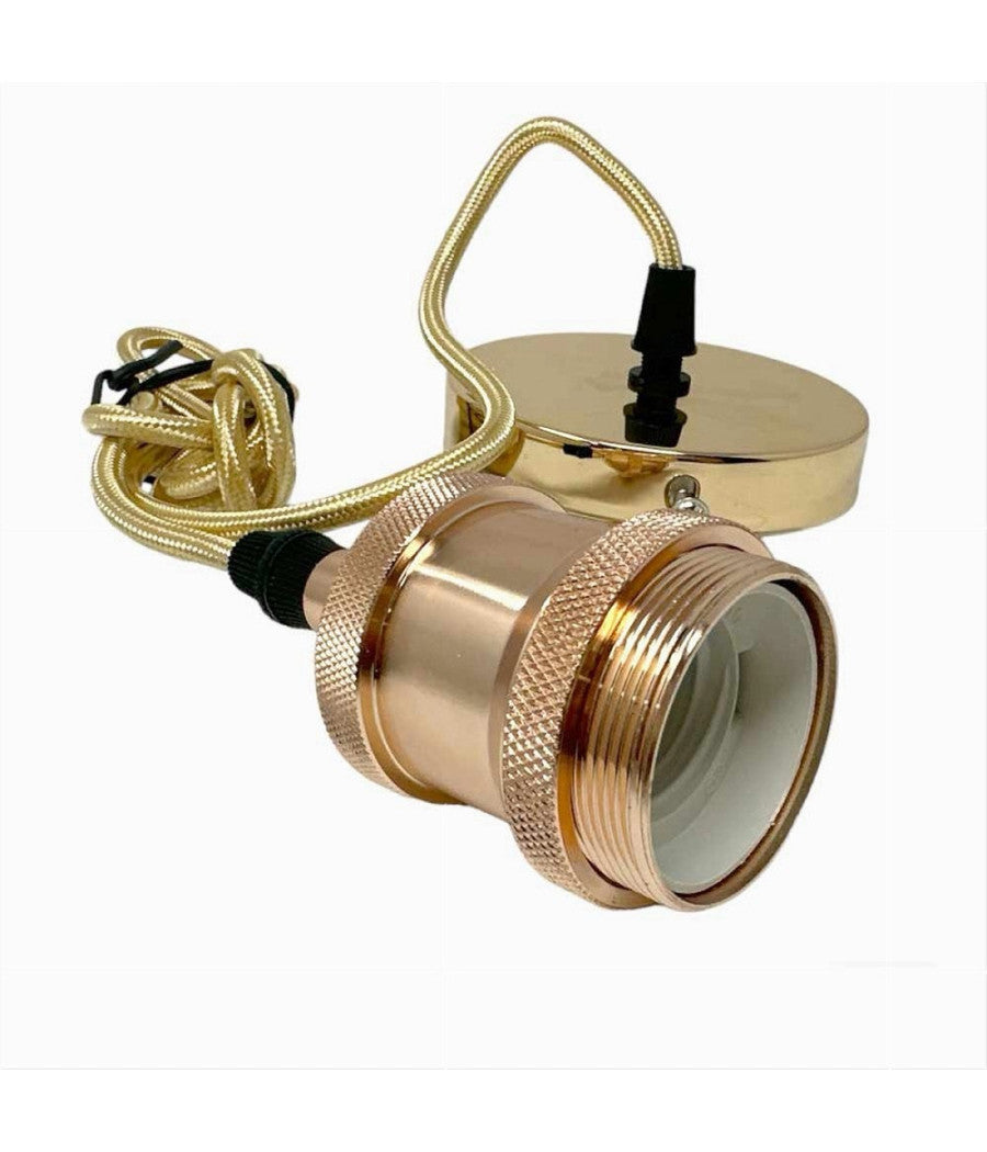 Lampadario Portalampada A Sospensione Per Lampadine E27 Pendente 2 Metri E27-2m  Rose Gold       