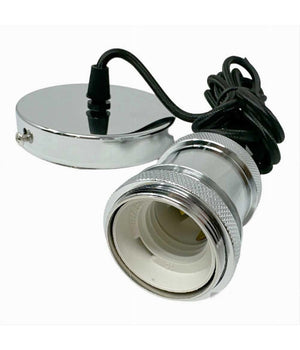 Lampadario Portalampada A Sospensione Per Lampadine E27 Pendente 2 Metri E27-2m  Argento       