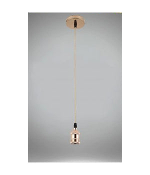 Lampadario Portalampada A Sospensione Per Lampadine E27 Pendente 2 Metri E27-2m  Rose Gold       