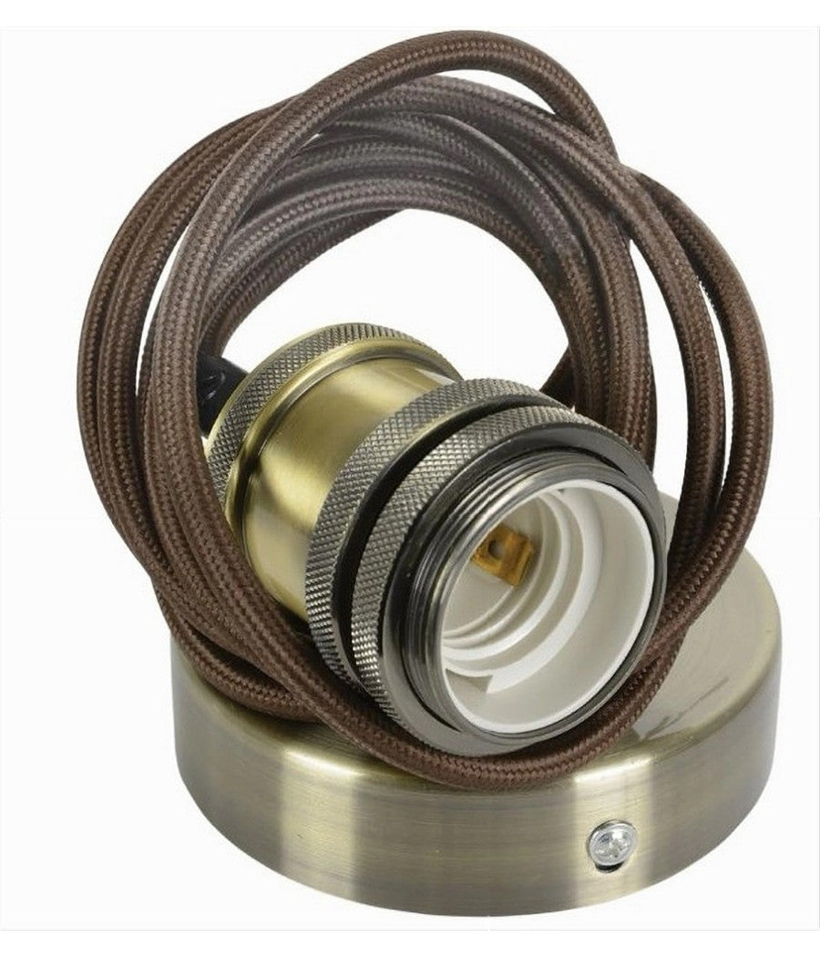 Lampadario Portalampada A Sospensione Vintage Bronzo Per Lampadine E27 2mt E27-2m-v         