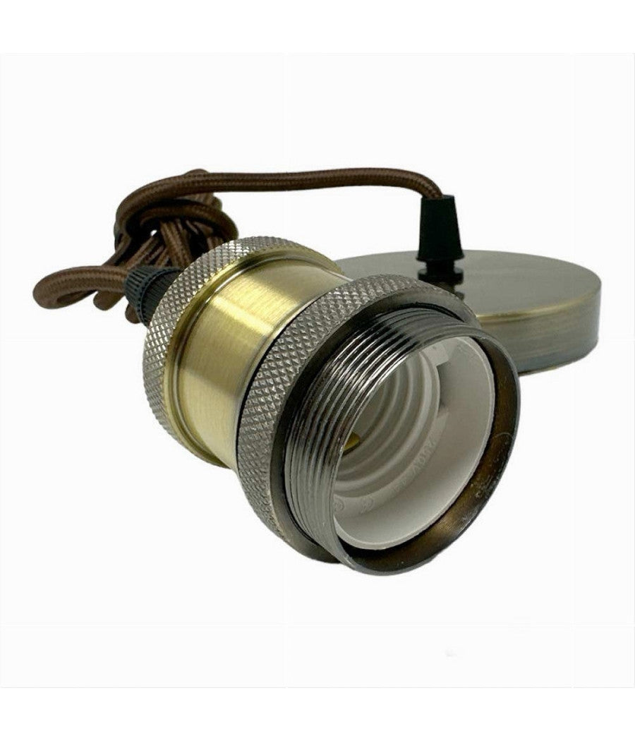 Lampadario Portalampada A Sospensione Vintage Bronzo Per Lampadine E27 2mt E27-2m-v         