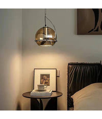 Lampadario Sfera Vetro Pendente Globo E27 Lampada Orientabile Sospensione Lp-87         