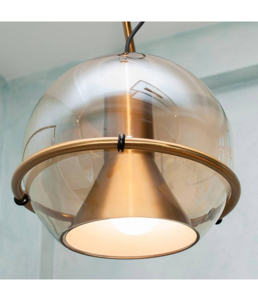 Lampadario Sfera Vetro Pendente Globo E27 Lampada Orientabile Sospensione Lp-87         