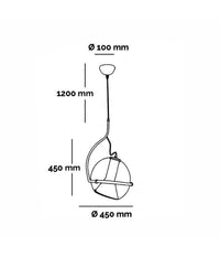 Lampadario Sfera Vetro Pendente Globo E27 Lampada Orientabile Sospensione Lp-87         
