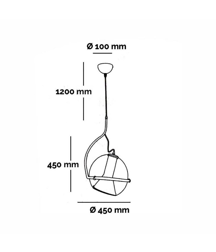 Lampadario Sfera Vetro Pendente Globo E27 Lampada Orientabile Sospensione Lp-87         