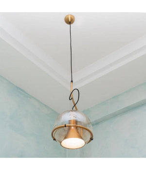 Lampadario Sfera Vetro Pendente Globo E27 Lampada Orientabile Sospensione Lp-87         