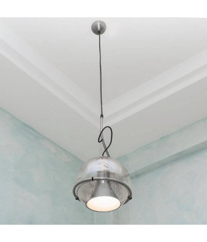 Lampadario Sfera Vetro Pendente Globo E27 Lampada Orientabile Sospensione Lp-87         