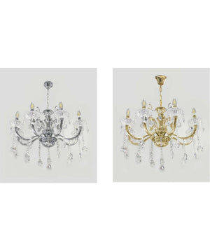 Lampadario Soffitto 6 Bracci Sospensione Plafoniera Sfere Cristalli Pendenti A18         