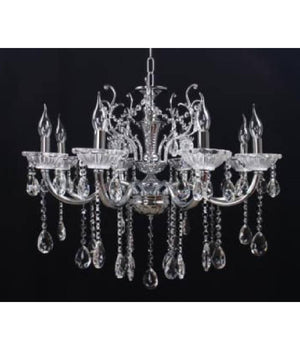 Lampadario Soffitto 8 Bracci Attacco E14 Pendenti Acrilico Oro Argento A19  Argento       