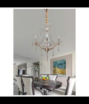 Lampadario Soffitto A Sospensione Classico 3 Bracci E14 Effetto Cristallo A60-3         