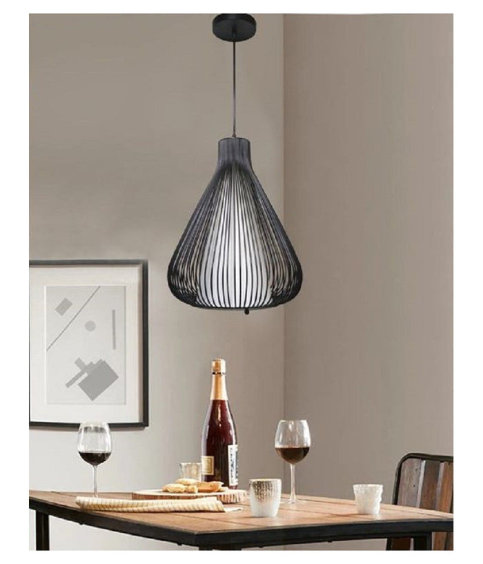 Lampadario Soffitto Attacco E27 Bianco Nero Moderno Sospensione Regolabile B18         