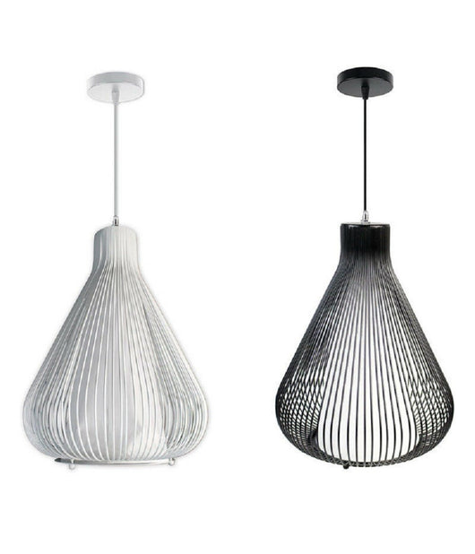 Lampadario Soffitto Attacco E27 Bianco Nero Moderno Sospensione Regolabile B18         