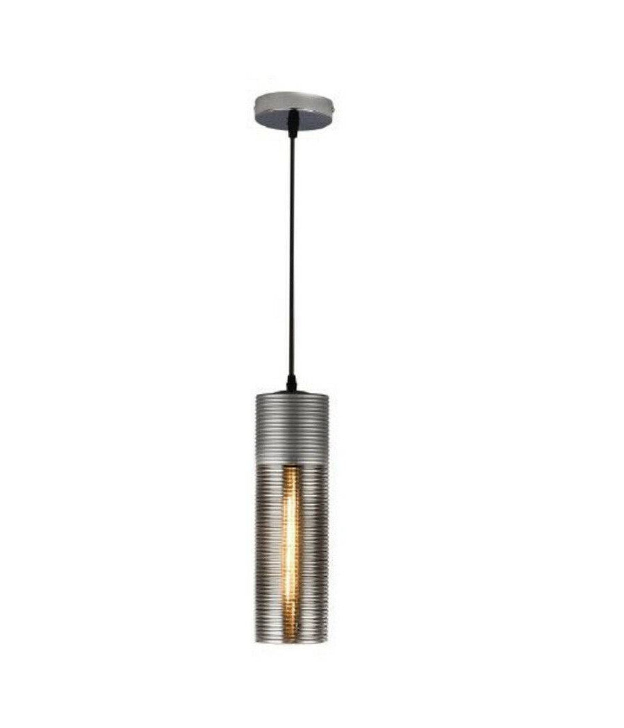 Lampadario Soffitto Cilindrico In Vetro Lampada A Sospensione Attacco E27 A36-03         