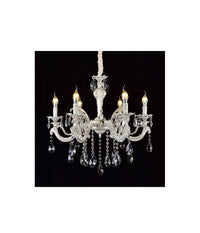 Lampadario Soffitto Classico 6 Bracci Attacco E14 Vetro Effetto Cristallo A01-6         