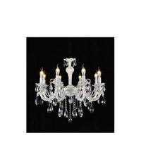 Lampadario Soffitto Classico 8 Bracci Attacco E14 Vetro Effetto Cristallo A01-8         