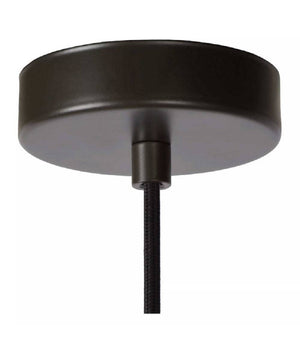 Lampadario Soffitto Con Paralume 3 Anelli Metallo Traforato Nero Attacco E27 A62         