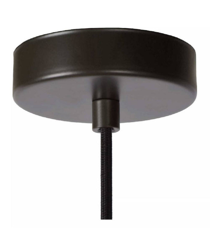 Lampadario Soffitto Con Paralume 3 Anelli Metallo Traforato Nero Attacco E27 A62         